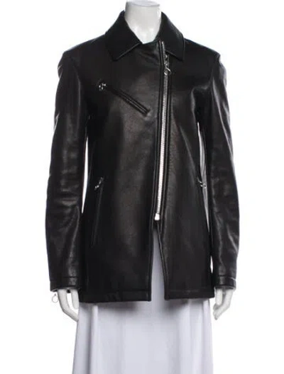 Pre-owned Alexander Wang Leather Biker Jacket In Black