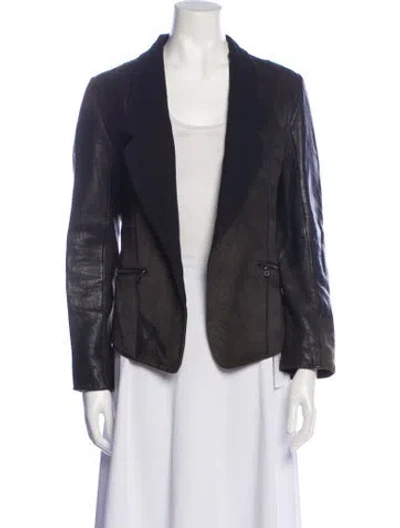 Pre-owned Alexander Wang Leather Blazer In Black