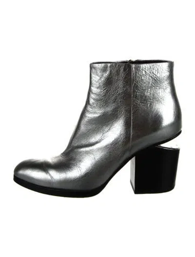 Pre-owned Alexander Wang Leather Boots In Silver