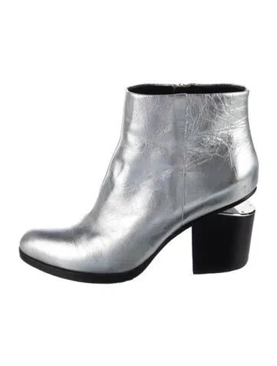 Pre-owned Alexander Wang Leather Boots In Silver