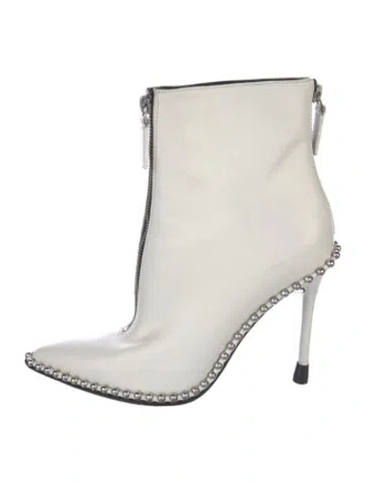 Pre-owned Alexander Wang Leather Boots In White