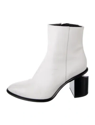 Pre-owned Alexander Wang Leather Boots In White