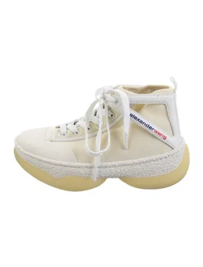 Pre-owned Alexander Wang Leather Boots In White