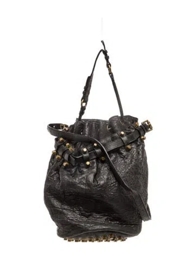 Pre-owned Alexander Wang Leather Bucket Bag In Black