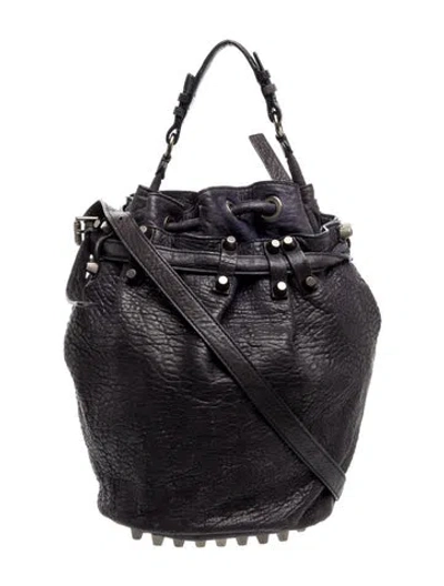Pre-owned Alexander Wang Leather Bucket Bag In Black