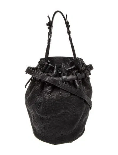 Pre-owned Alexander Wang Leather Bucket Bag In Black