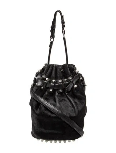 Pre-owned Alexander Wang Leather Bucket Bag In Black