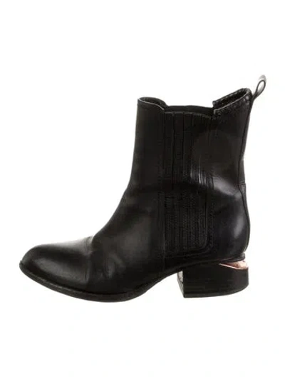 Pre-owned Alexander Wang Leather Chelsea Boots In Black