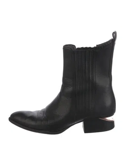 Pre-owned Alexander Wang Leather Chelsea Boots In Black