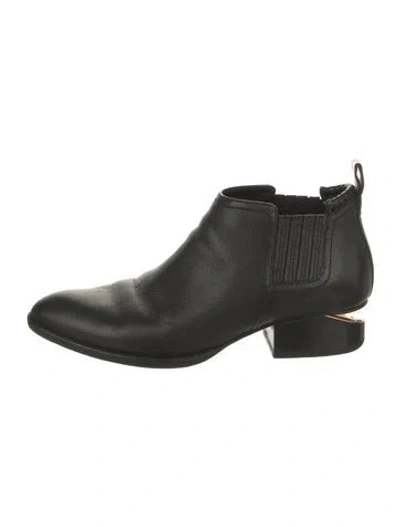 Pre-owned Alexander Wang Leather Chelsea Boots In Black