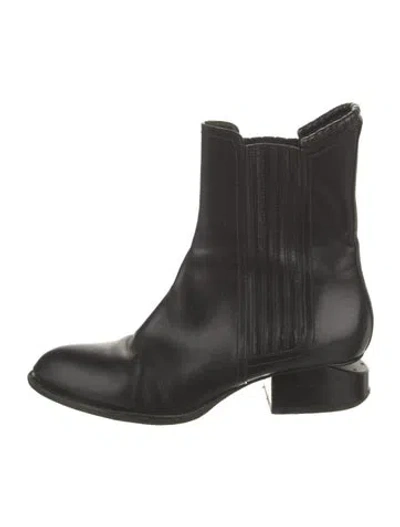 Pre-owned Alexander Wang Leather Chelsea Boots In Black
