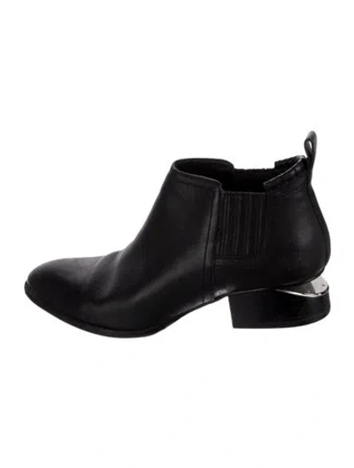Pre-owned Alexander Wang Leather Chelsea Boots In Black