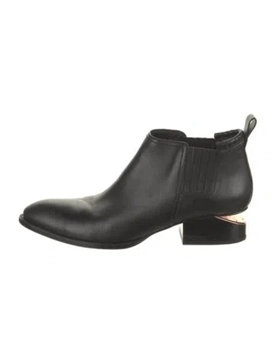 Pre-owned Alexander Wang Leather Chelsea Boots In Black