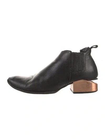 Pre-owned Alexander Wang Leather Chelsea Boots In Black