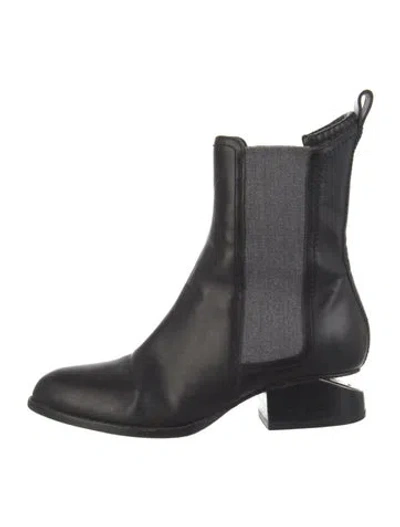 Pre-owned Alexander Wang Leather Chelsea Boots In Black
