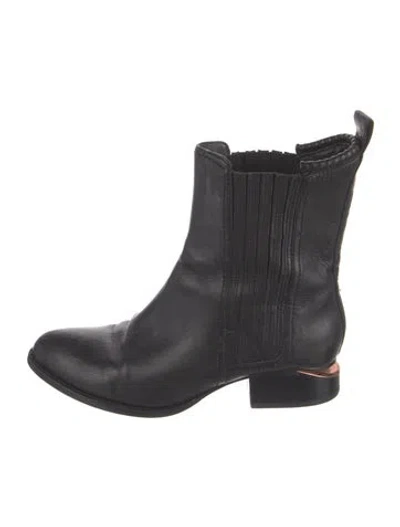 Pre-owned Alexander Wang Leather Chelsea Boots In Black