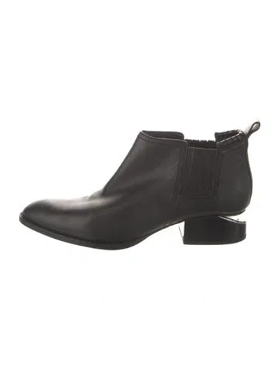 Pre-owned Alexander Wang Leather Chelsea Boots In Black