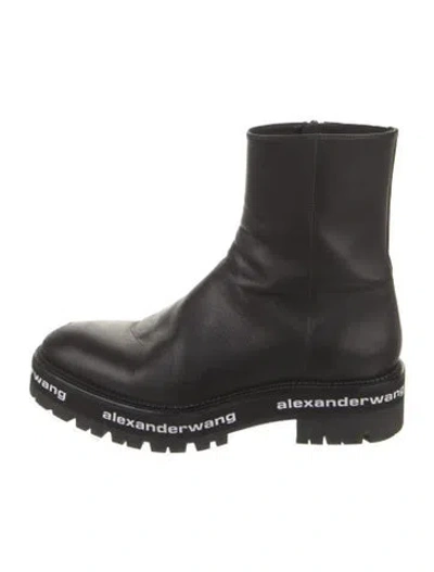 Pre-owned Alexander Wang Leather Chelsea Boots In Black