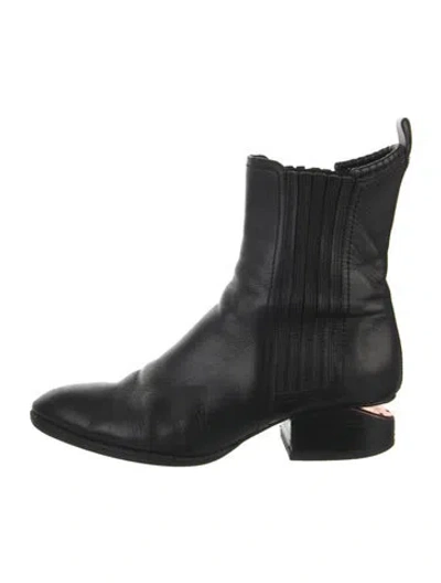 Pre-owned Alexander Wang Leather Chelsea Boots In Black
