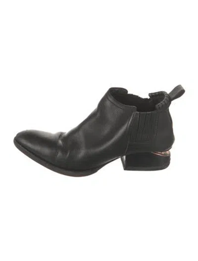Pre-owned Alexander Wang Leather Chelsea Boots In Black