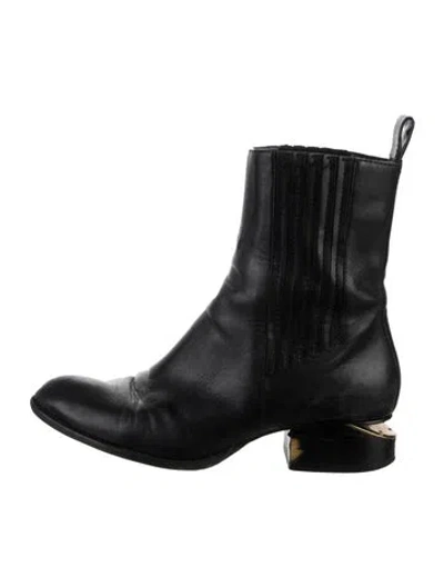 Pre-owned Alexander Wang Leather Chelsea Boots In Black