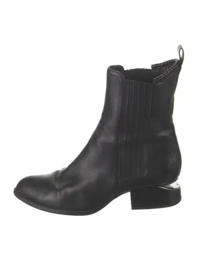 Pre-owned Alexander Wang Leather Chelsea Boots In Black