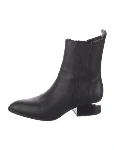 Pre-owned Alexander Wang Leather Chelsea Boots In Black