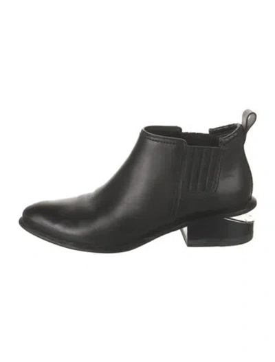 Pre-owned Alexander Wang Leather Chelsea Boots In Black