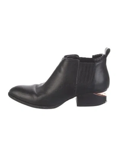 Pre-owned Alexander Wang Leather Chelsea Boots In Black