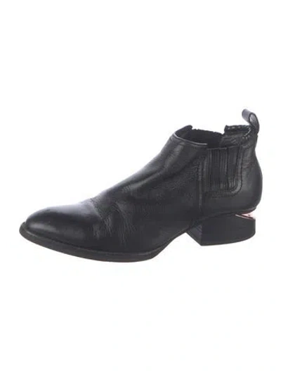 Pre-owned Alexander Wang Leather Chelsea Boots In Black