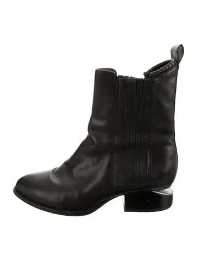 Pre-owned Alexander Wang Leather Chelsea Boots In Black