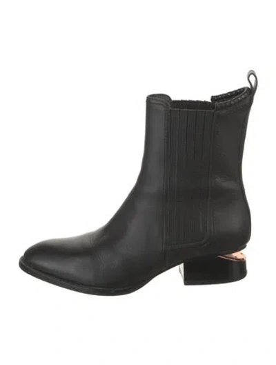 Pre-owned Alexander Wang Leather Chelsea Boots In Black