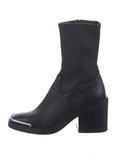 Pre-owned Alexander Wang Leather Chelsea Boots In Black