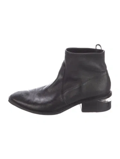 Pre-owned Alexander Wang Leather Chelsea Boots In Black