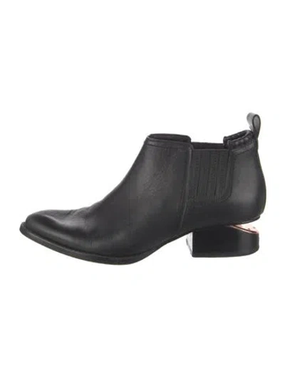 Pre-owned Alexander Wang Leather Chelsea Boots In Black