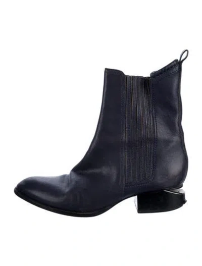 Pre-owned Alexander Wang Leather Chelsea Boots In Blue