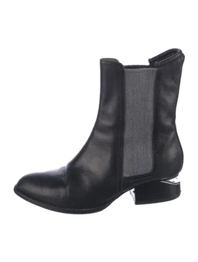 Pre-owned Alexander Wang Leather Chelsea Boots In Blue