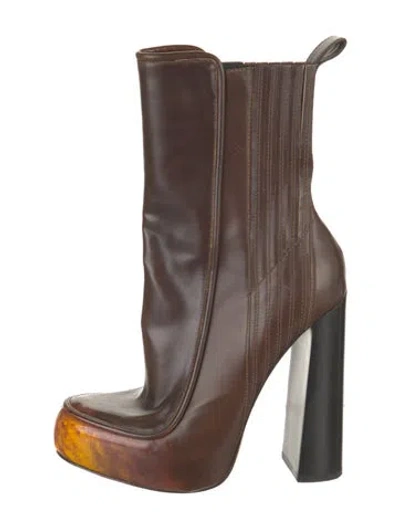 Pre-owned Alexander Wang Leather Chelsea Boots In Brown