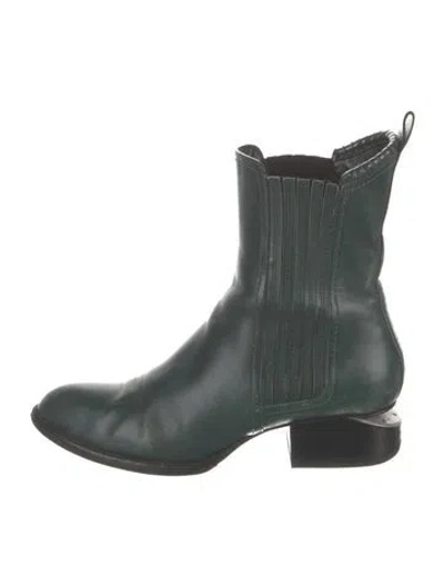 Pre-owned Alexander Wang Leather Chelsea Boots In Green