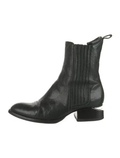 Pre-owned Alexander Wang Leather Chelsea Boots In Green