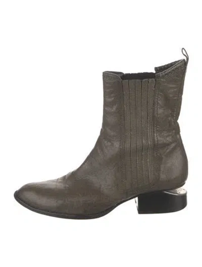 Pre-owned Alexander Wang Leather Chelsea Boots In Grey