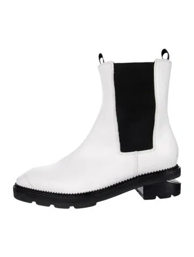 Pre-owned Alexander Wang Leather Chelsea Boots In White