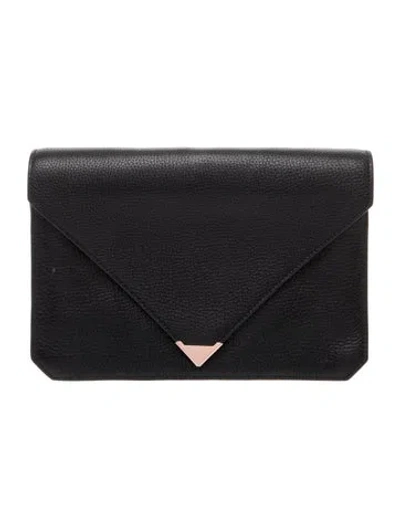 Pre-owned Alexander Wang Leather Clutch In Black