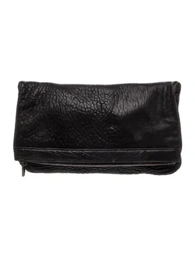Pre-owned Alexander Wang Leather Clutch In Black
