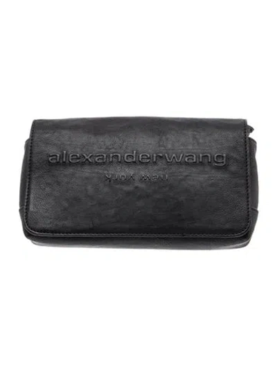 Pre-owned Alexander Wang Leather Clutch In Black