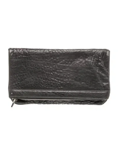 Pre-owned Alexander Wang Leather Clutch In Black