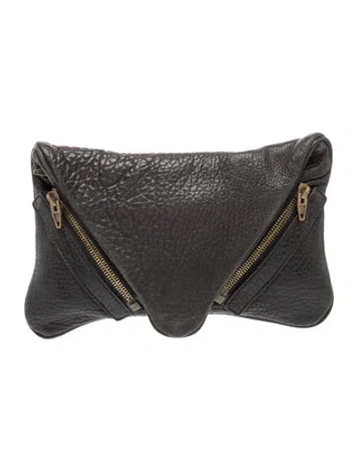 Pre-owned Alexander Wang Leather Clutch In Grey