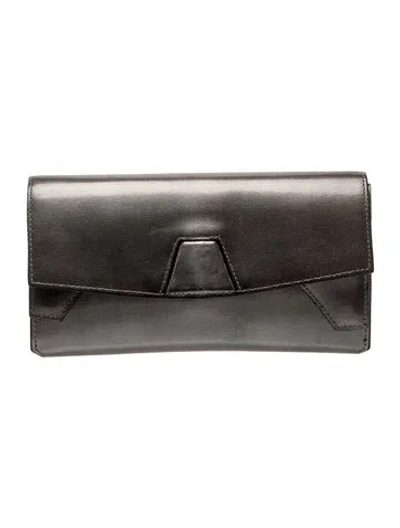 Pre-owned Alexander Wang Leather Clutch In Metallic/silver