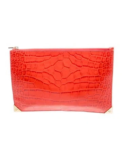 Pre-owned Alexander Wang Leather Clutch In Red