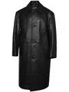 Alexander Wang Leather Coat In Black